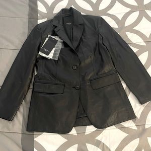 MaxMara Weekend Black Leather Blazer. Brand New